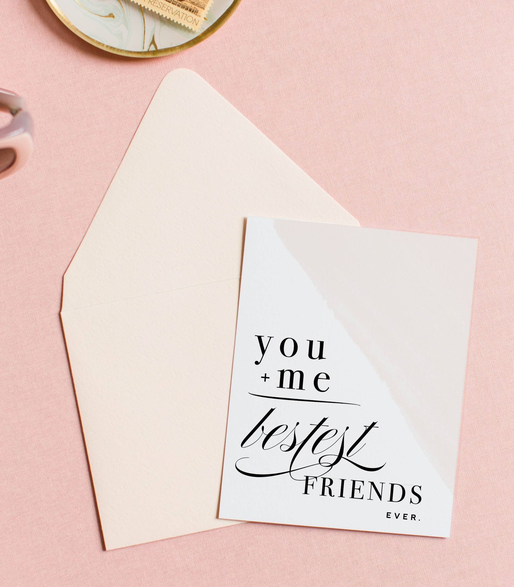 Kitty Meow Boutique- You + Me Equals Bestest Friends Card
