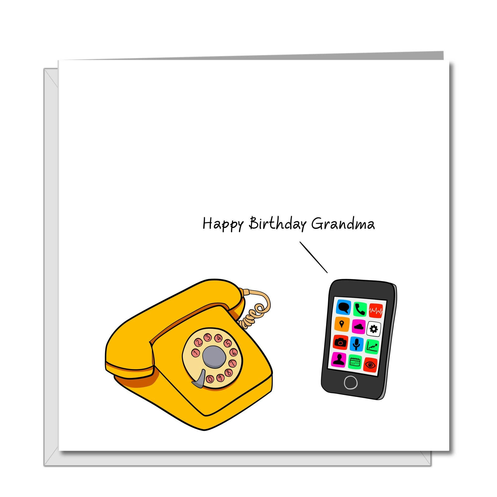 Funny Birthday Card - Grandma Phone - by Swizzoo