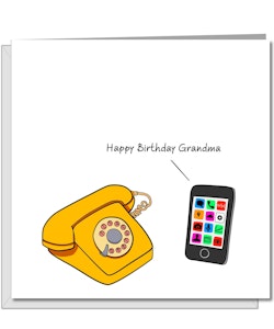 Funny Birthday Card - Grandma Phone - by Swizzoo