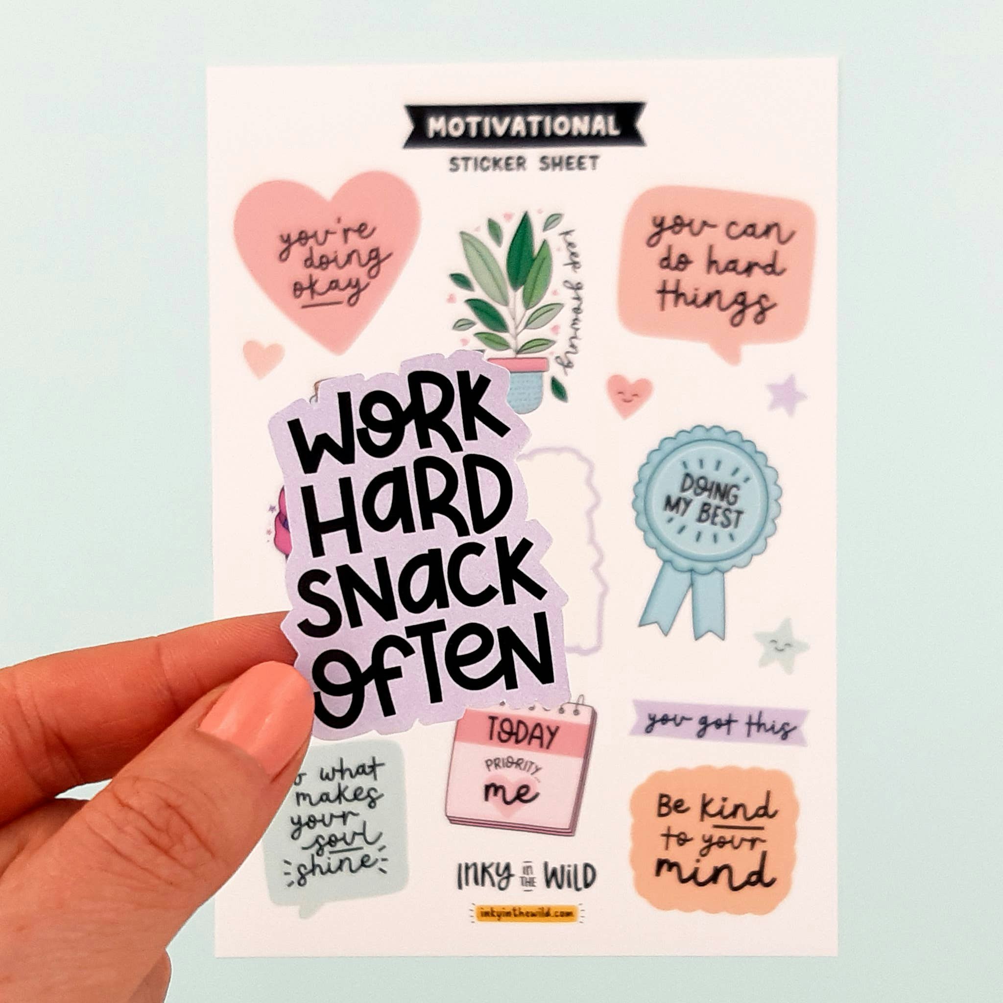 Inky in The Wild - Motivational Sticker Sheet- by Inky in the Wild