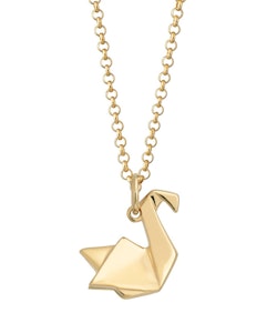 Lily Charmed - Origami Swan  Gold Necklace