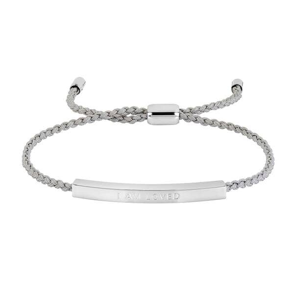 ‘I Am Loved’ Reminder Rope Bracelet Silver