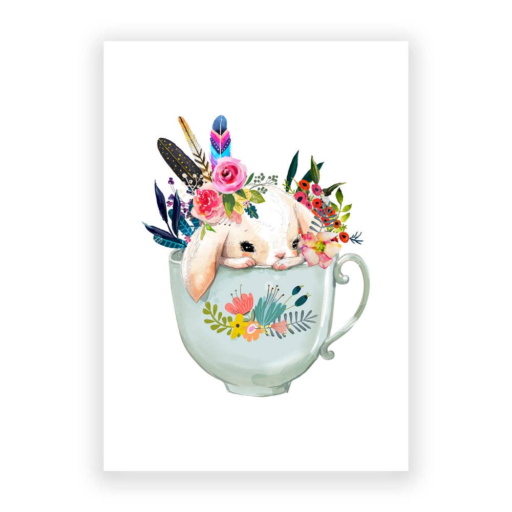 Occasions Greeting Card - Rabbit in a Teacup
