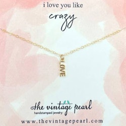 The Vintage Pearl - "I love you like crazy" Gold Necklace