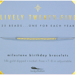 Lucky Feather - Milestone Birthday Bracelet - GOLD - Twenty-Five