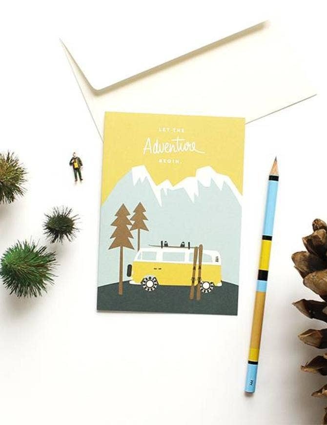 Roadtyping - LET THE ADVENTURE BEGIN greeting card