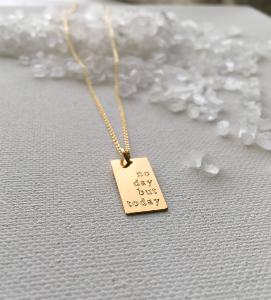 One Life Jewellery . "No day but today" Gold Necklace