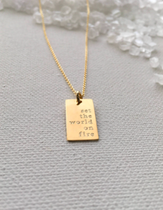 One Life Jewellery . "Set the world on fire" Gold Necklace