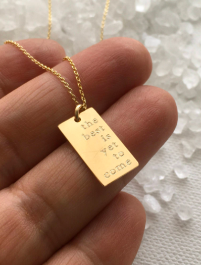 One Life Jewellery . "The best is yet to come" Gold Necklace