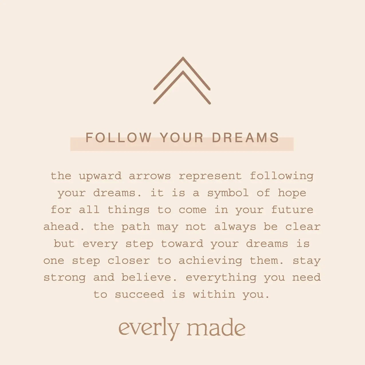 Everly Made - “Follow your Dreams" Gullarmbånd