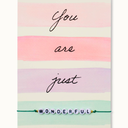 By Vivi: Bracelet Card - You are just Wonderful