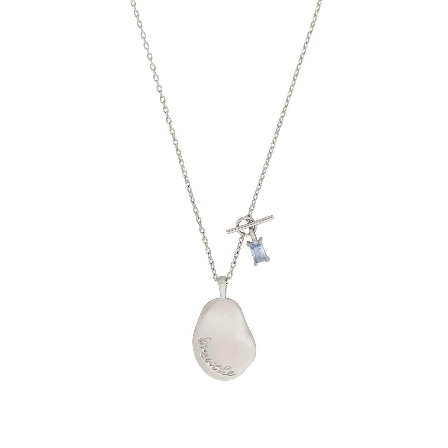 Wanderlust + Co - Breathe Silver Mantra Necklace