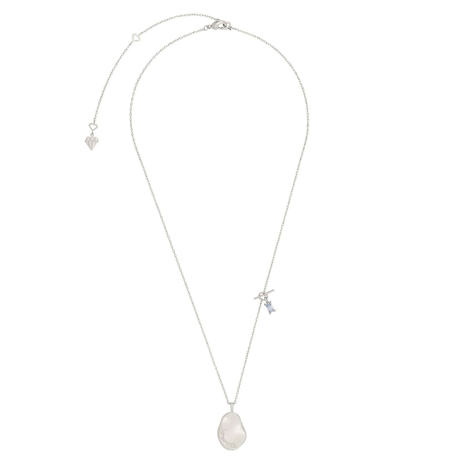 Wanderlust + Co - Breathe Silver Mantra Necklace