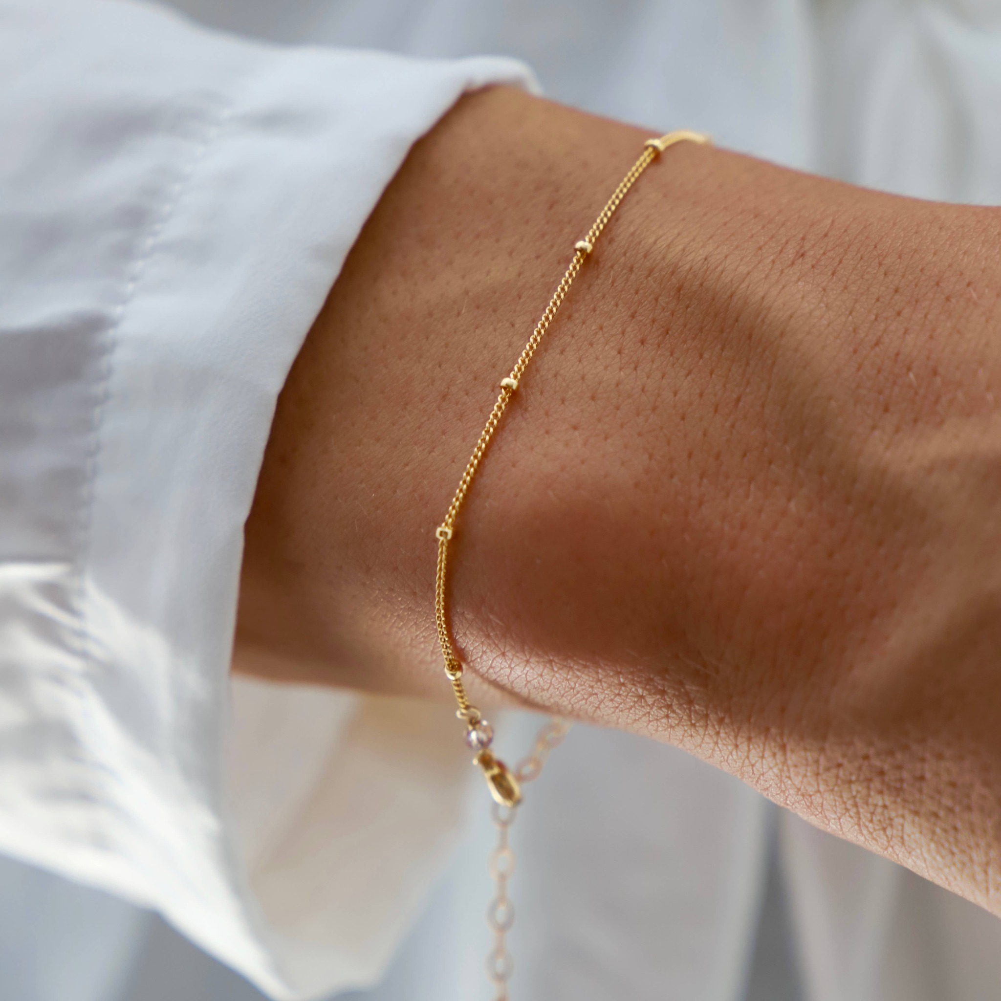 Katie Waltman - Ball Chain Gold Bracelet