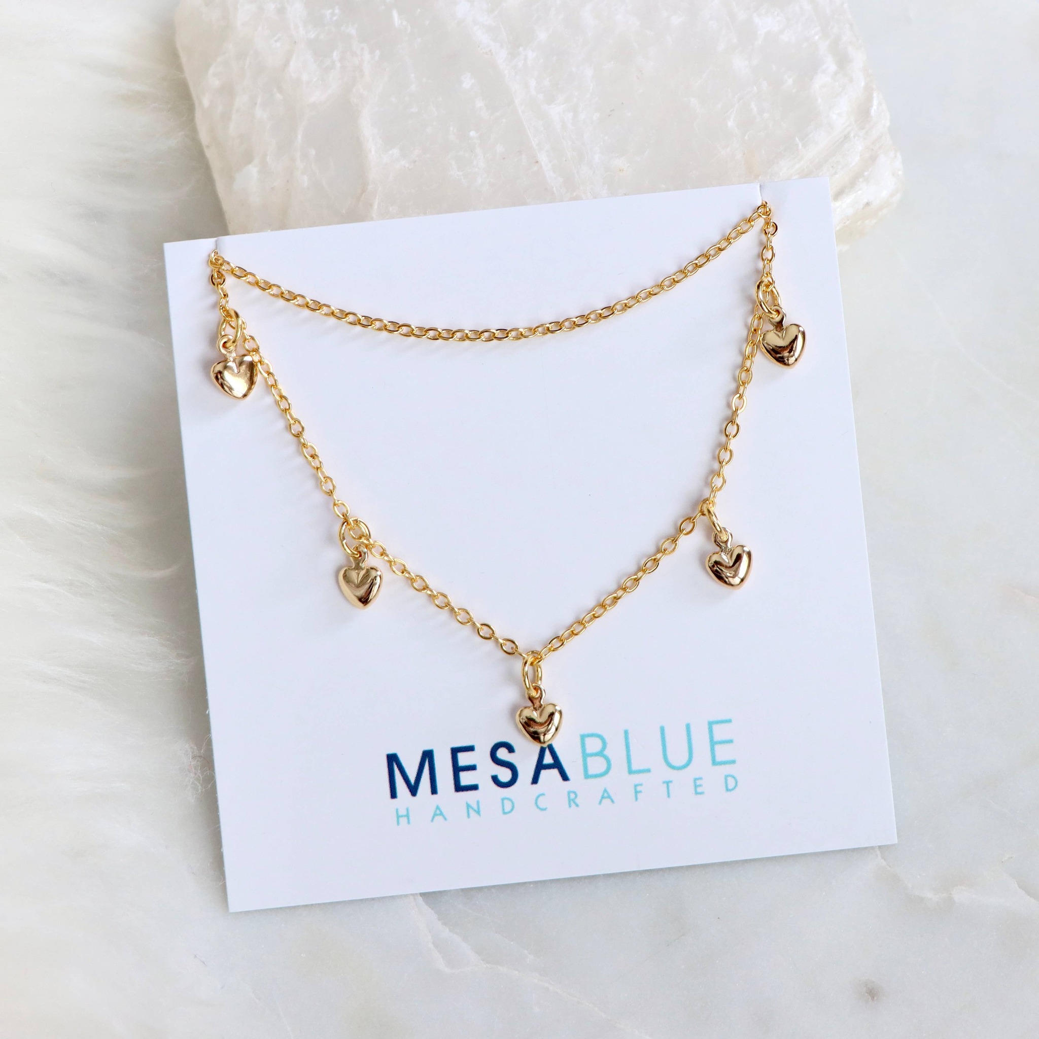 Mesa Blue - Dangle Heart Necklace
