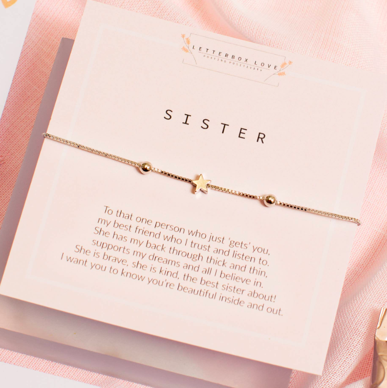 Letterbox Love - Sister Silver Bracelet