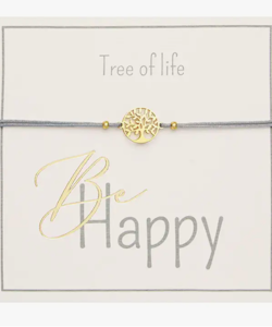 Crystals HCA Jewellery -  "Be Happy Bracelet" - Goldplated  Tree of Life