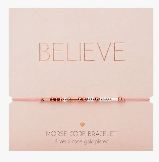 Crystals HCA Jewellery -  Morse Code Bracelet - "Believe"