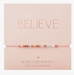 Crystals HCA Jewellery -  Morse Code Bracelet - "Believe"