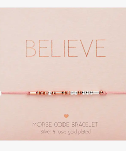 Crystals HCA Jewellery -  Morse Code Bracelet - "Believe"