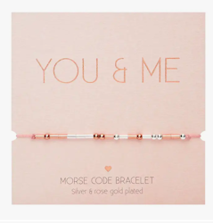 Crystals HCA Jewellery -  Morse Code Bracelet - "You & Me"