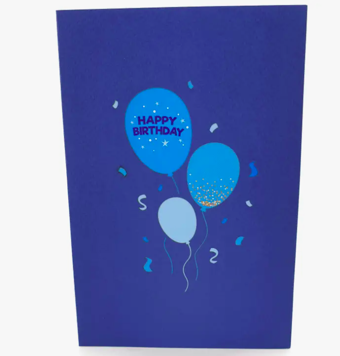 Color Pop Cards - 3D Birthday Balloons Blue