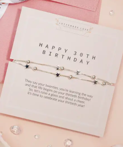 Letterbox Love - 30th Milestone Birthday Silver Bracelet