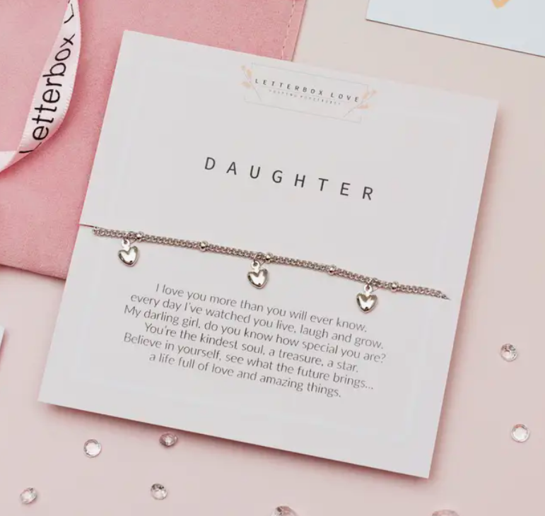 Letterbox Love - Daughter Wish  Silver Bracelet