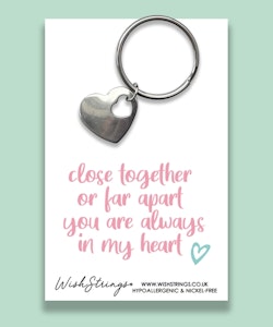 Wishstring Keyring- "Always in my heart"