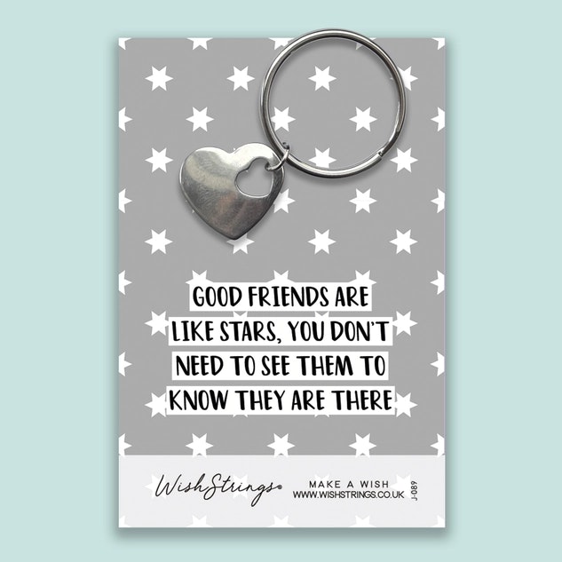 Wishstring Keyring- "Good Friends are like Stars"