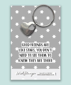 Wishstring Keyring- "Good Friends are like Stars"