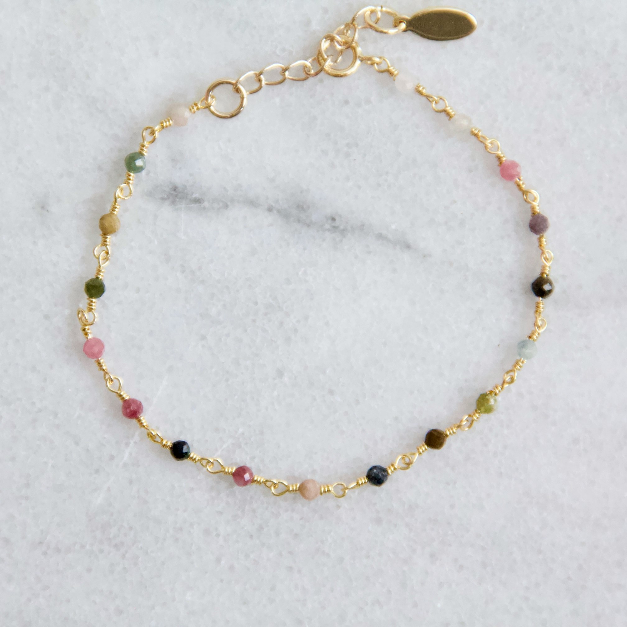 Mesa Blue - Tourmaline Beaded  Bracelet