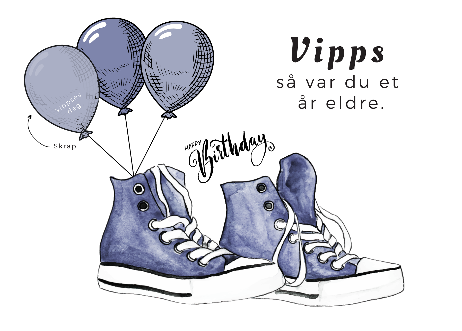 3pk Vipps Skrapekort - Blue Sneakers