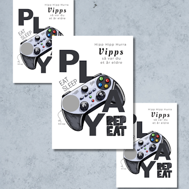 3pk Vipps Skrapekort - Gaming