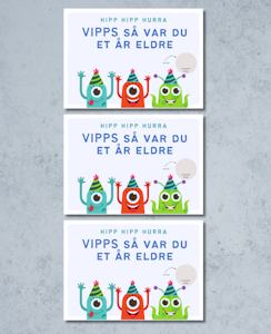 3pk Vipps Skrapekort - Monster