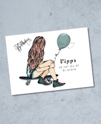 Vipps Bursdagskort - Skater Girl