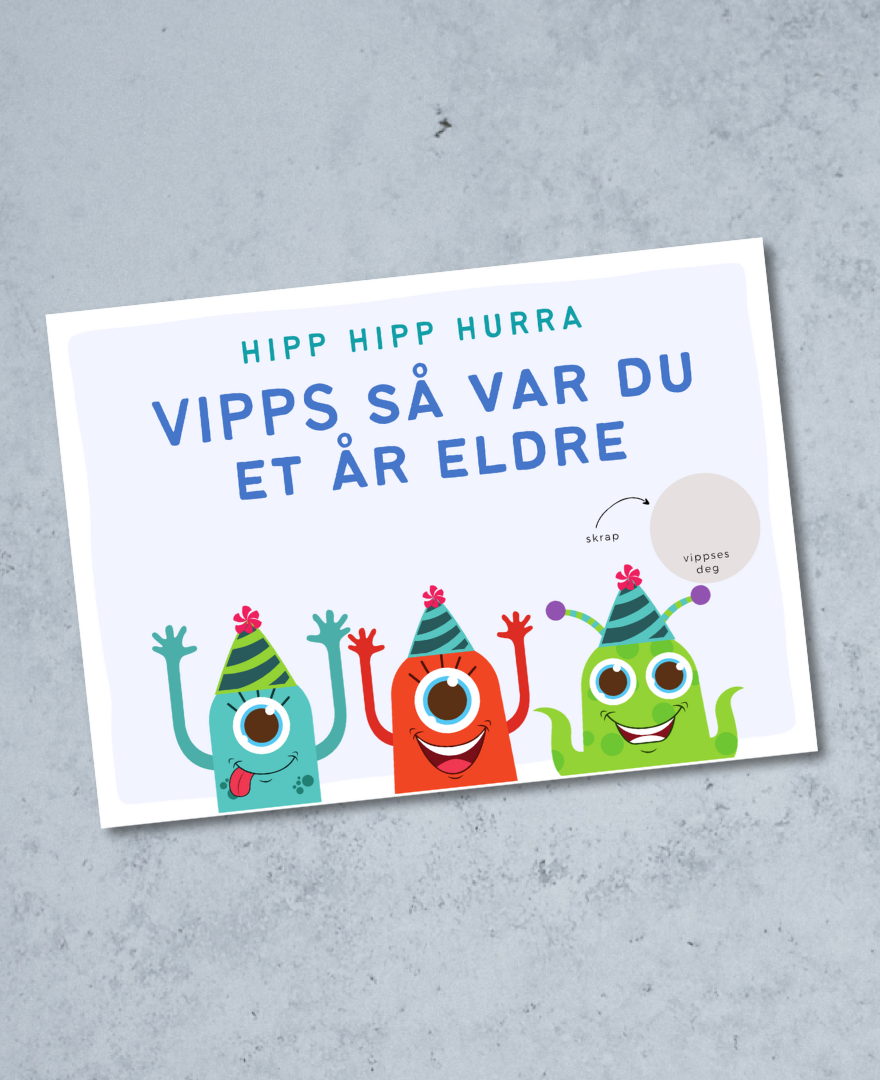 Vipps Bursdagskort - Monsters