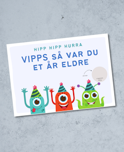 Vipps Bursdagskort - Monsters