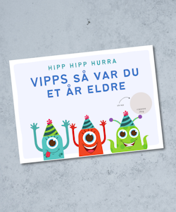 Vipps Bursdagskort - Monsters