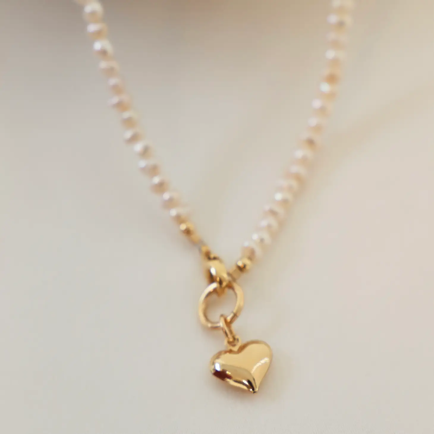 Katie Waltman - Heart and Freshwater Pearl necklace