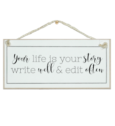 Crafty Clara Wooden Sign - "Your life is your story..."