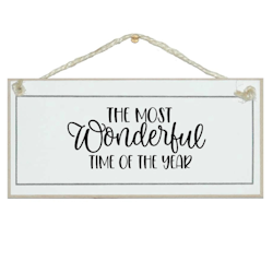 Crafty Clara Wooden Sign - "The most wonderful time of the year"