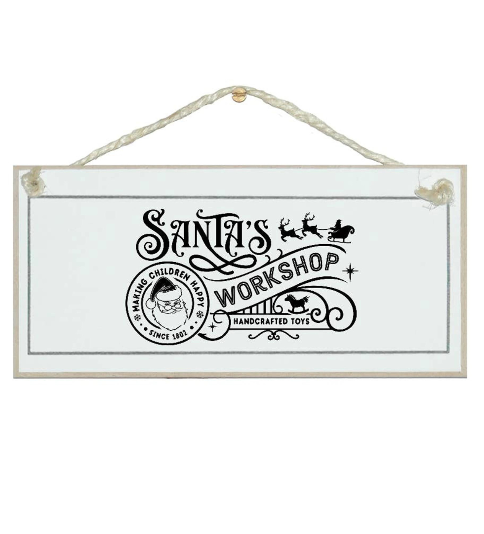 Crafty Clara Wooden Sign - "Santa's Workshop"