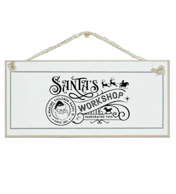 Crafty Clara Wooden Sign - "Santa's Workshop"