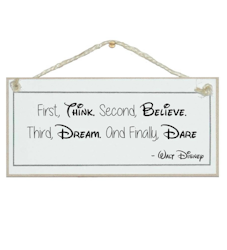 Crafty Clara Wooden Sign - "Think, Believe, Dream, Dare"