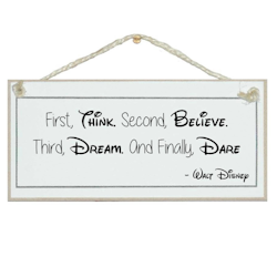 Crafty Clara Wooden Sign - "Think, Believe, Dream, Dare"