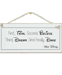 Crafty Clara Wooden Sign - "Think, Believe, Dream, Dare"