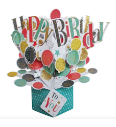 Second Nature  Pop-up Card - Birthday Balloons Colorful