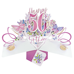 Second Nature Pop-up Card - 50th Birthday