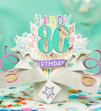 Second Nature Pop-up Card - 80th Birthday